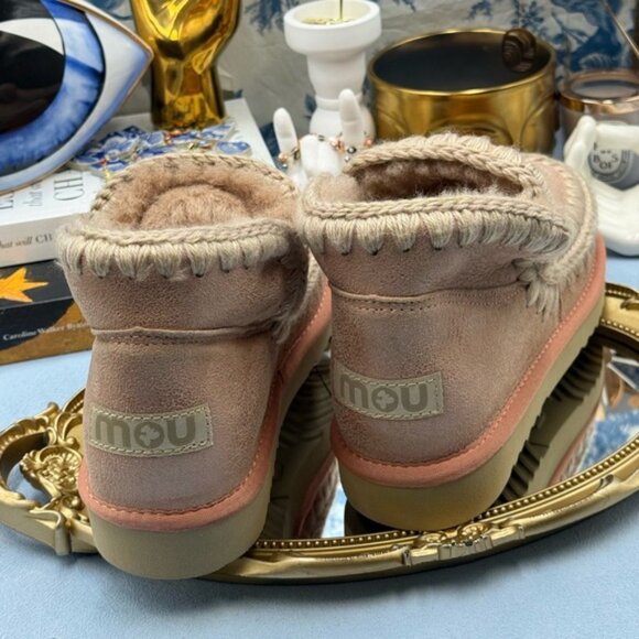 🆕 MOU 🧿 NWOT WOB Metallic Peach Eskimo Ankle Boot, *MIX PAIR SZ 37(L) & 38(R)* - Picture 7 of 15